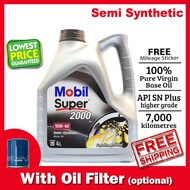 MOBIL Super 2000 10W40 (10W-40) SN Plus Semi Synthetic Engine Oil (4L)