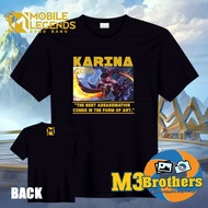 KARINA Mobile Legends Cotton Shirt / ML Shirt / MLBB Shirt / CVC Cotton Shirt /Mobile Gaming Shirts