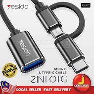 Yesido GS02 2 IN 1 OTG Adapter Type-C & Micro to USB Port