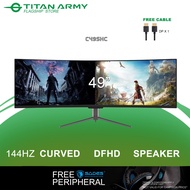 TITAN ARMY 49" Curved VA DFHD 144Hz HDR400 99%sRGB USB-C + Speaker Ultrawide 32:9 Gaming Monitor (C4
