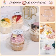 Plastic Boxes for Cupcakes, Muffins, Cold Cake Cups... (XY161) - Bottom diameter 5cm x height 8.5cm