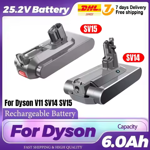 25.2V 8.0Ah Battery for Dyson SV14 SV15 Serie Vacuum Cleaner Fluffy V11 Absolute Extra V11 Absolute 