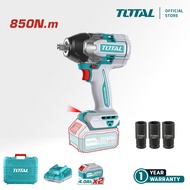 TOTAL Tools Cordless Impact Wrench + Battery + Charger (20V / 850Nm / 1/2" / Brushless) TIWLI20851 /