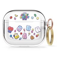 elago BT21 Case Compatible with Apple AirPods 3rd Generation Case, Clear Case with Keychain Compatib