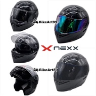 NEXX Helmet Glossy Black 2IN1 Full Face Open Face 2 Glass Solid Visor Motorcycle Scooter ADV VARIO E