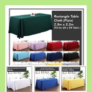Plain Rectangle Table Cloth Cover 2.3M x 3.2M (Fits 6x3FT Table) Oblong Table Top Fabric / Alas Meja