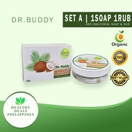 ▩Buy Set A of Dr.Buddy Anti-Bacterial | 1Soap + 1 Rub |  Skin Problem | Coconut Soap | 100g | Pimple