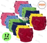 BAYIe - 12 Pcs (1 lusin) Popok / Celana Bayi Kain Cuci Ulang / Diapers / Celana Lampin / Clodi Mura