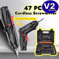 47PCS Cordless Electric Screwdriver Drill  3.6V Rechargeable High Power Hand Drill Battery Drill Rep