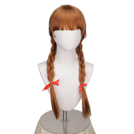 Doll Annabelle Cosplay Wig Long Brown Braided Heat Resistant Synthetic Hair Role Play Wigs