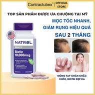 Viên uống mọc tóc Natrol Biotin 10000 Mcg của Mỹ 100 viên giúp kích mọc tóc giảm gãy rụng cho mái tó
