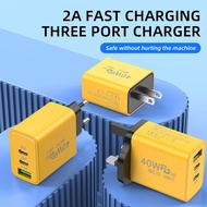 New USB+2PD Type-c Mobile Phone Charger Multi-Port American Standard European Standard British Standard Travel Fast Charger