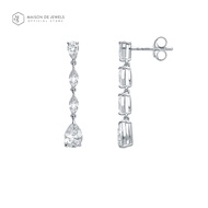 Maison de Jewels - Grand Pear Dangle Earring ต่างหูเงิน ต่างหูออกงาน ต่างหูเพชร CZ ต่างหูใส่ทุกวัน ด