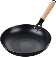 Home Non-Stick 28cm 30cm Wooden Handle Traditional Wok Super Cost-Effective Scrambled Eggs Pan-Free Pan Wok Pans Warm as ever
