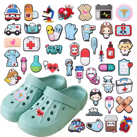 1PCS Proud To Be a Nurse Thermometer Pill PVC Shoe Charms Adult Medical Decorations DIY Backpack Cha