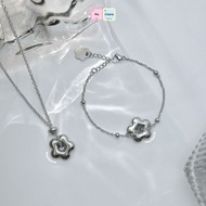 Ma Cherie necklace bracelet | Bloom Bloom Bloom Bloom Bloom | Thin wire stainless steel with flower 