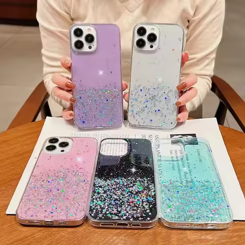 For Vivo Y50 Y19 S1 Pro Y9S V17 Russia Y91C Y93 Y1S Y91 Y95 Y83 Pro Case Bling Glitter Transparent S