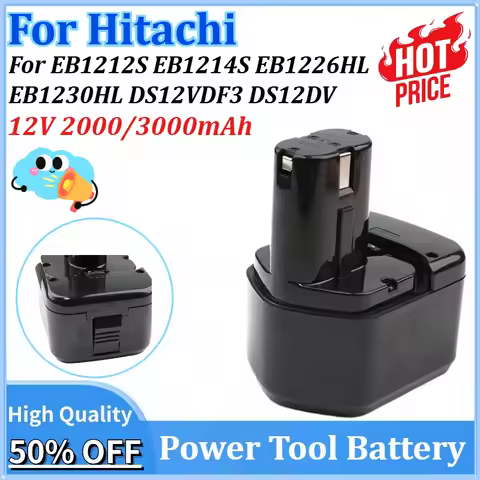 New 12V 2000/3000mAh Replacement Power Tools Battery for Hitachi EB1212S EB1214S EB1226HL EB1230HL D