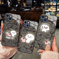 Funny Quby Stickers Glowing Glass Case for iPhone 17 16 15 14 13 12 11 8 7 6 6s 6p 7p 8p 6g 7g 8g Pr