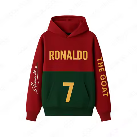 Ronaldo 7 SIU GOAT Hoodie 3D Print Long Sleeve Pullover Soft Winter Sweatshirt Men Women Trendy Casu