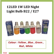 12LED 1W B22 E27 LED Neon Bulb / Night Light Bulb