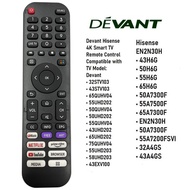 suitable for hisense Devant Smart TV Remote Control for EN2N30H 50QUHV04 55UHD202 55UHD203 43STV103