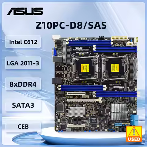 ASUS Z10PC-D8/SAS server Motherboard LGA 2011-3 Intel C612 SSI CEB DDR4 512GB 10xSATA 6 support Inte