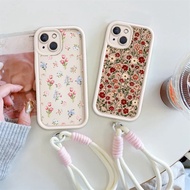 Retro Flower With Lanyard Phone Case For OPPO Realme 15 14 Pro 5 6i 5i 7 9 Pro 8 8i C65 C63 C75 C33 
