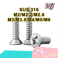 [Screw] CSK Self Tapping Screw 316 Stainless Steel Flat Head Screw Plastic Wood DIY  M2/M2.2/M2.6/M3
