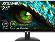 SANSUI Computer Monitor 24 inch IPS Eye Care 1080P Display HDMI,VGA Ports with 178° Viewing Angle/Fr