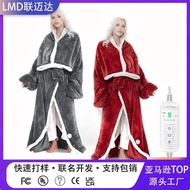 Wearable Heating Nightgown Electric Heating Blanket Thickened Flannel Warm Heating Blanket Wearable 