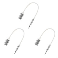 3 Unit Kabel Audio 3.5mm Lelaki ke Perempuan TypeC, Kabel Analog 3.5mm, Penukar Kabel, Penyesuai Fon