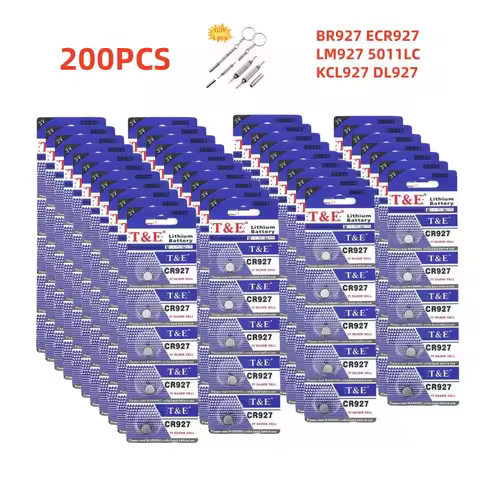 200PCS CR927 Button Battery DL927 BR927 BR927 3V Lithium Battery For Watch Car Key Remote Coin Cells
