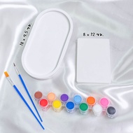 ถาดปูนระบายสี ตุ๊กตาปูนปลาสเตอร์ระบายสี เซ็ตกระถางปูนระบายสี diy พร้อมสีและพู่กันใน 1 ชุด