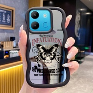 Casing For Infinix Smart 7 Case Dark Butterfly Casing Silicone Pattern Wavy edge Mirror Casing Casin