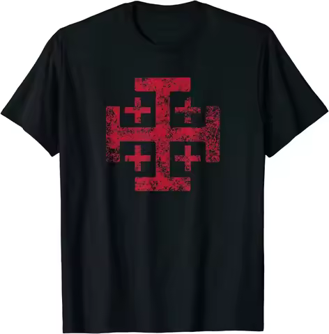 2024 Knight's Templar Jerusalem Cross Kingdom of Jerusalem Men T-Shirt Short Sleeve Casual 100% Cott