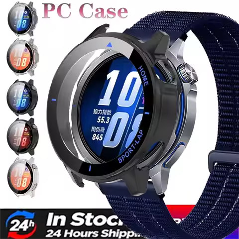 PC Case+HD Glass for Huawei Watch GT Runner 2 Scratch-resistant Waterproof Screen Film Protective Ca