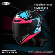 KYT TT-COURSE FULLFACE OVERTECH BLACK/BLUE/PINK