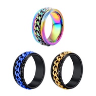 8mm Stainless Steel Spinner Anxiety Ring for Teen Girls Men,Fidget Rings Stress Relieving Anxiety Ri