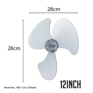 PowerPac Fan Blade Replacement ABS 12"/16"/18" Desk Fan, Stand Fan, Wall Fan (FBC1)