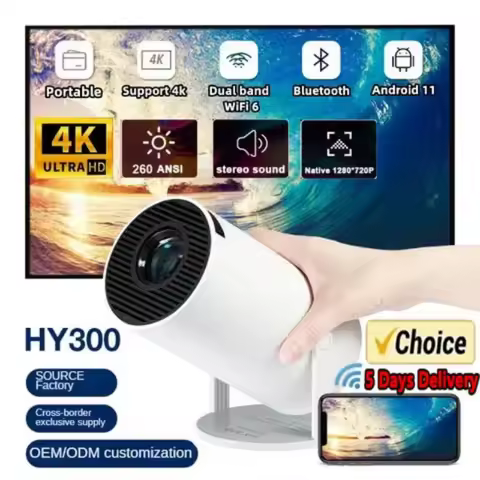 HY300 Video Game Projector 2026 New Outdoor Portable 4KWifi 1080P 1280 720P HD Home Cinema Video Mov