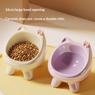 Cat Bowl Ceramic Cat Bowl Cat Rice Bowl Water Bowl Neck Protection Oblique Cat Food Pet Bowl Dog Bow