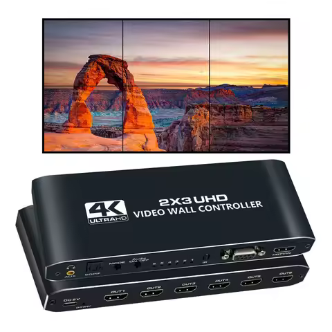 HDMI 2X3 Video Wall Controller 4K 2X3 HDMI Video Processor HDMI Video Screen Splitter Wall Stitching