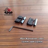 Rail Adapter 11mm jadi 22 - Rail konverter - Mounting Rail - Tele -