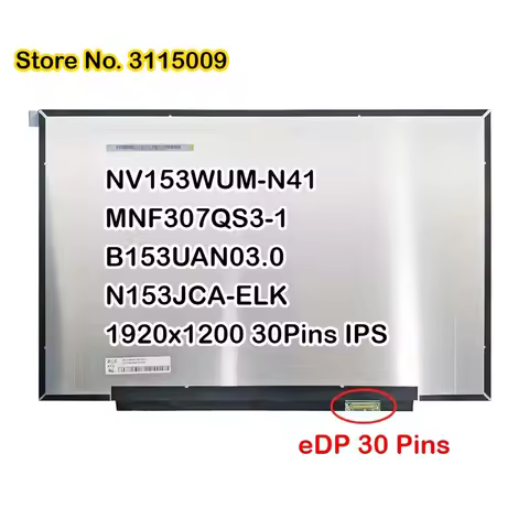 NV153WUM-N41 V8.0 MNF307QS3-1 B153UAN03.0 N153JCA-ELK LCD LED Screen 15.3" FHD 1920x1200 Display Pan