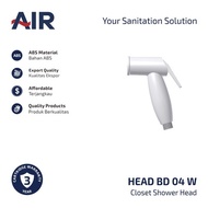 AIR BD 04 W HEAD Bidet Spray for Bathroom Toilet Water Closet White Color ABS material work on 5 Bar