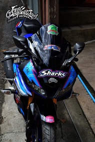 สติ๊กเกอร์ YAMAHA YZF R15 V.2 2018-2020 ลายฉลามฟ้า