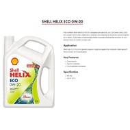 [READY STOCK ] SHELL HELIX ECO 3.5L 0W-20 ENGINE OIL FULLY SYNTHETIC ORIGINAL MALAYSIA MARKET🔥 [FAST