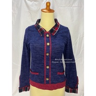 [READY Daily Kawaii Y2K Coquette Mori Goth Vintage Outfit] Axes Femme Knit Blouse Red Blue