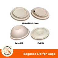 (50 pcs) Bagasse Lid for Coffee Cups 8 oz to 16 oz